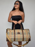 Vintage Burberry Nova Check Holdall With Shoulder Strap