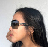 Vintage Black Chanel Spellout Sunglasses