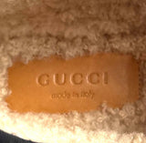 Beige Gucci GG Supreme Horsebit Wool Loafers