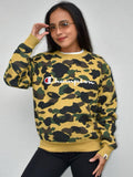 Yellow Bape x Champion 1st Camo Crewneck