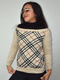 Vintage Burberry Slash Neck Sweater