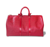 Vintage Red Louis Vuitton Keepall 50