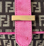 Vintage Suede Fendi Monogram Shoulder Bag