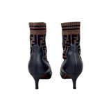 Fendi Leather Zucca Booties