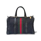 Vintage Black Gucci Stripe Handbag